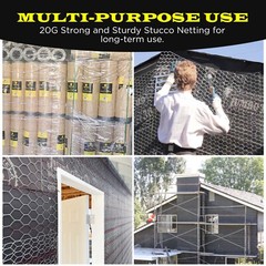 Mesh netting stucco wire 36 in x 150FT 1/8 self furred 20G galvanized mesh