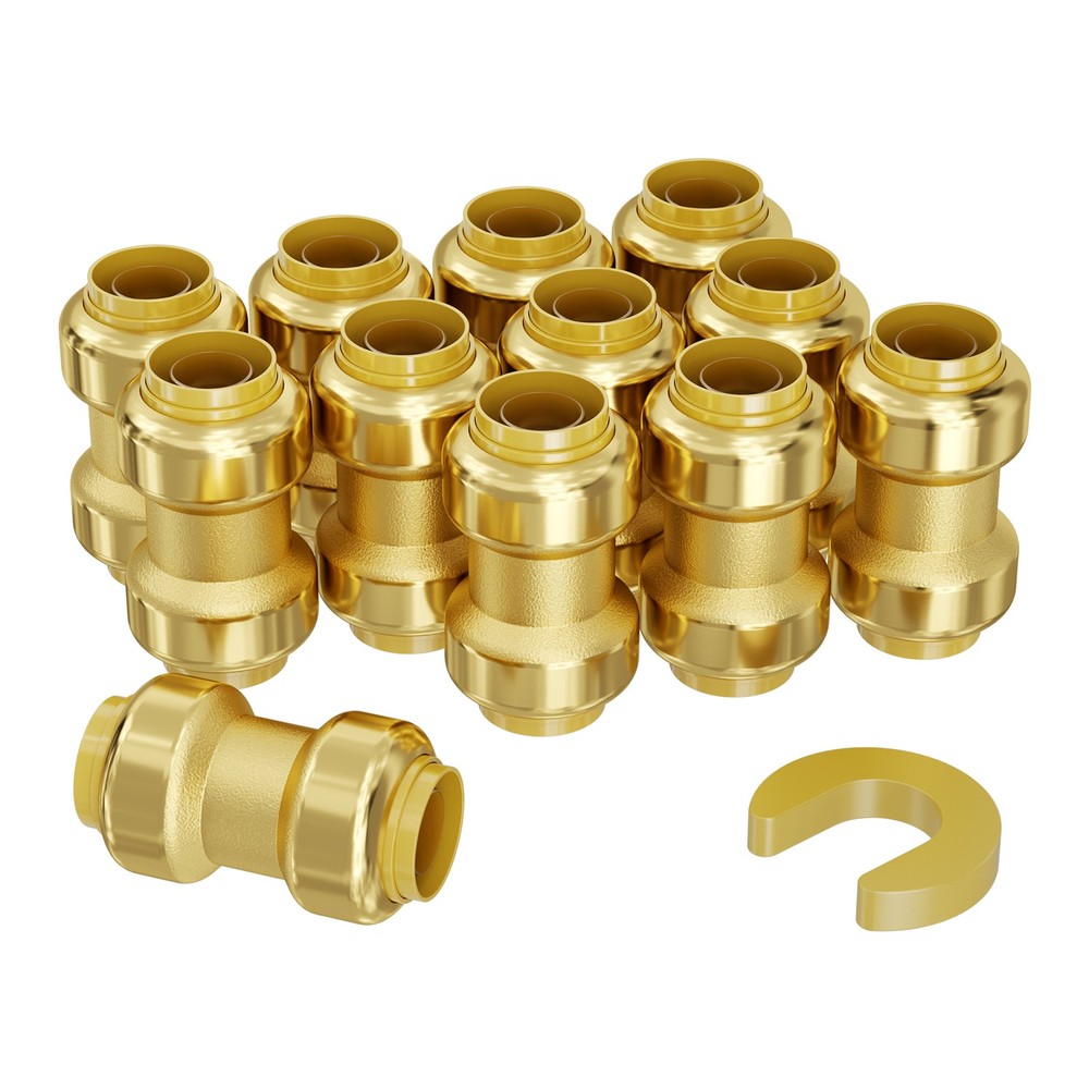 VEVOR Pipe Fittings 1/2″ 12PCS Brass Straight-Through Push-Fit for Air System