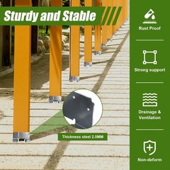 6pcs 6×6 Post Base for Concrete Heavy Duty Galvanized Post Anchor Base Adjust…