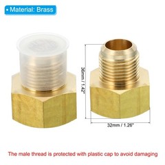 2Pcs 3/4″ Female Flare x 5/8″ Male Flare Connector Brass Adapter Reducing