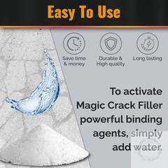 Magic Crack Filler 2.5LB Concrete Slab Gray, for Filling in Concrete Cracks on
