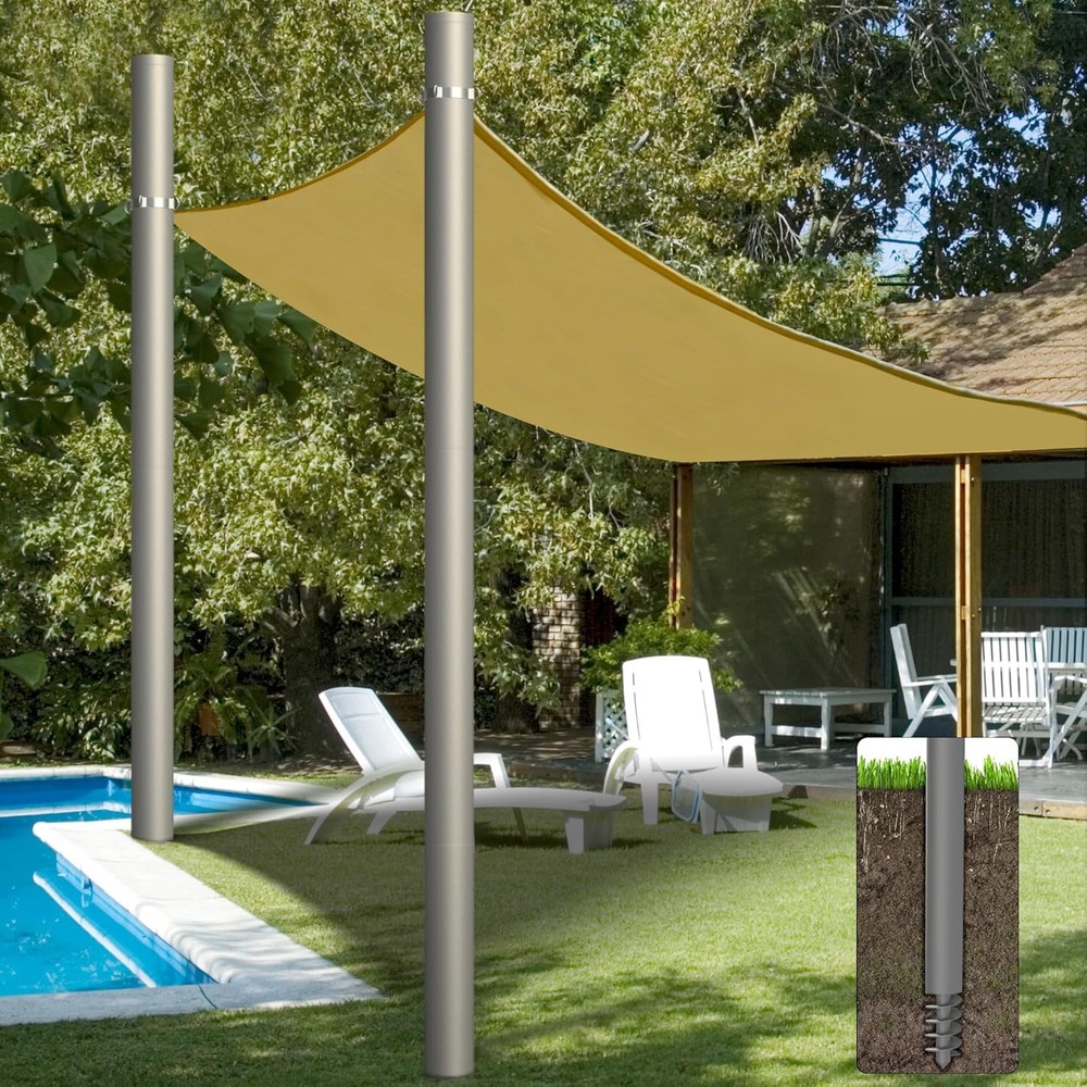 12 ft Heavy Duty Shade Sail Poles With D Clamps