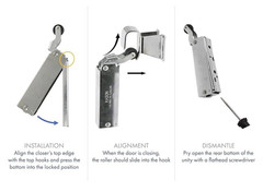 Hydraulic Door Closer Flush Mount 3/4″ Hook Exposed Installation