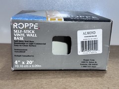 NEW Roppe 4 In. x 20 Ft. Roll Almond Vinyl Self-Stick Wall Cove Base HC40C53S184