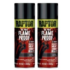 Raptor Flameproof Paint High Heat Protective Spray Paint, Flat Black, 2 Pack