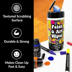 Paint and Art Wipes, Heavy-Duty Cleaner for Paint, Epoxy, Glue, Latex &…