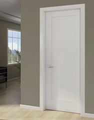 1 Panel Primed Flat Mission Shaker Stile & Rail Solid Core Wood Doors Door Slabs