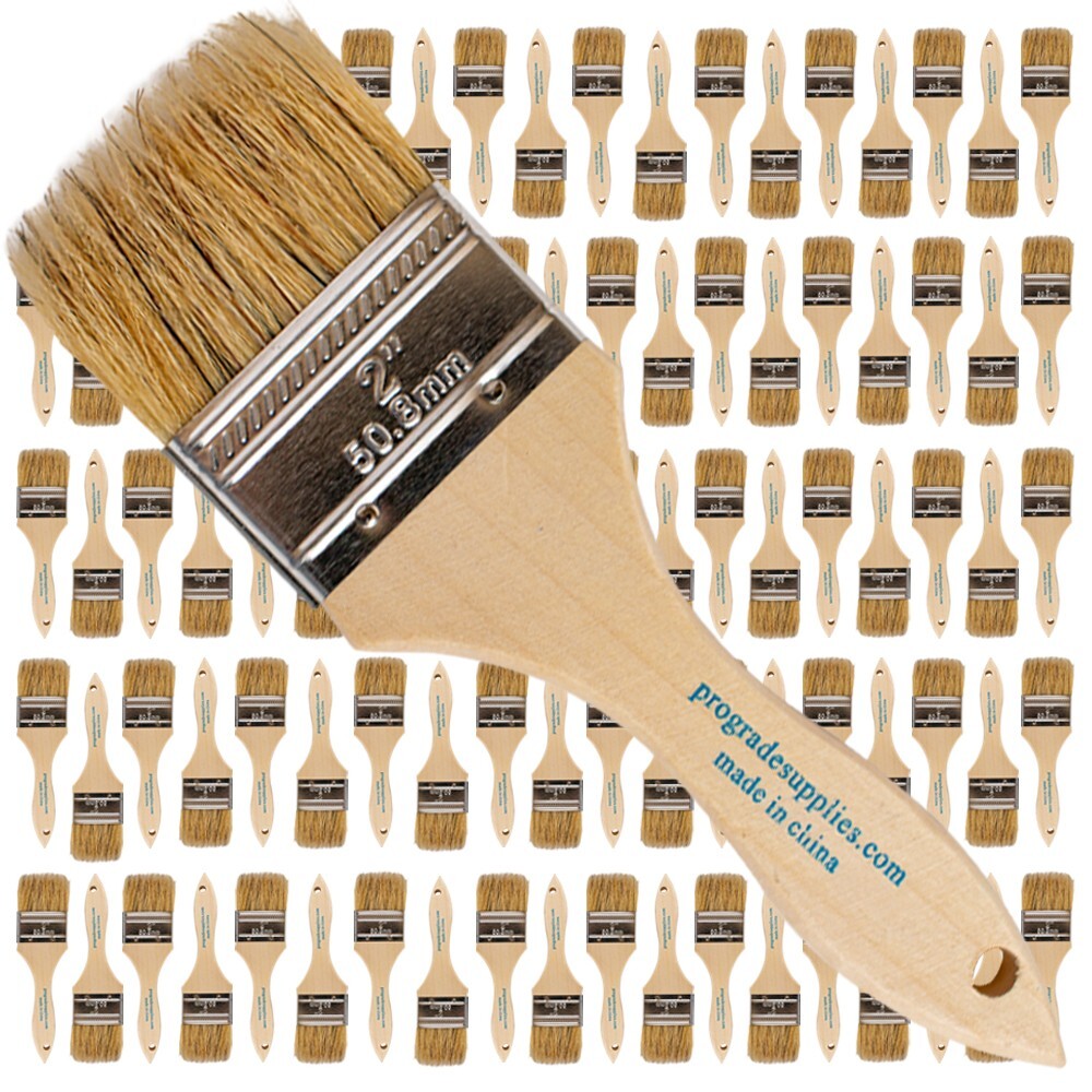 96Pk – 2″ Chip Brushes for Paints, Stains, Varnishes, Glues & Gesso