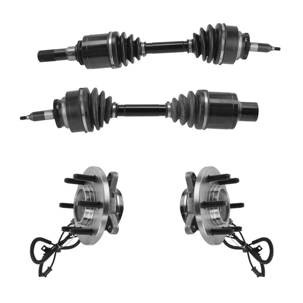 4pc Front CV Axle Wheel Bearing Hub Kit Ford Lincoln Navigator 5.4L 11-14