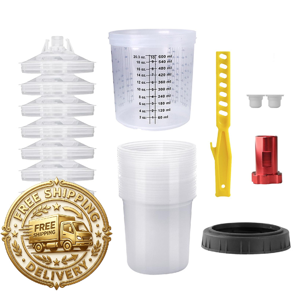 Roiketu Disposable Paint Mixing Cup Kithvlp Paint Sprayer Gun Mixing Cups 20