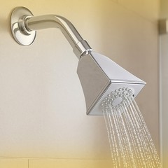 Brixwell Shower Head Assembly Only Single Function, Brass, 5″ H, Polished Chrome