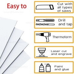 ABS Flat Black White Engineering Plastic Sheet 1mm – 40mm Thick Various Lengths