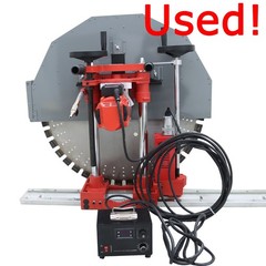 Used!220V Powered Concrete Wall Saw Construction Wall Cutter W/ Controlling Box