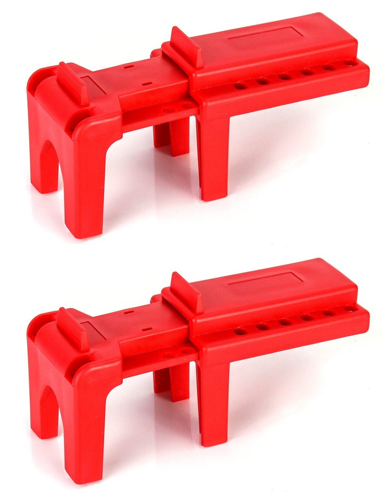 QWORK Ball Valve Lockout, Safety Lock, 1/2″ – 2-1/2″ Diameter, 2 2 Pack, Red