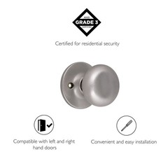 Cambridge Silver Satin Nickel Brass Dummy Door Knob