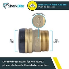 Sharkbite Male Adapter Push-to-Connect x MNPT, For 1 in Tube OD in Brass
