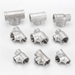 304 Stainless Steel Reducing Tee Fitting BSP Thread Female Connector 1/2″3/4″~2″