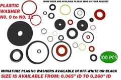 100 PCS. MINIATURE FLAT WASHER PLASTIC NYLON SPACER N0. 0 1 2 3 4 5 6 8 9 10 12