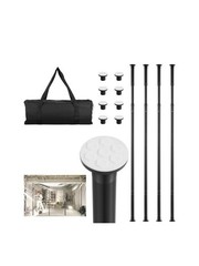 10FT Dust Barrier Poles 4 Pack Stainless Steel Zipper Walls Pole Kit For Inside