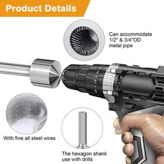 HVAC Pipe Cleaning Brush 15/22mm Copper Tube Cleaner for Drill Welding Plumbing