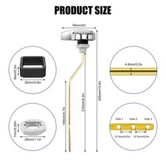 for TOTO Toilet Handle Replacement Parts Kit, Bright Silver(Bending shape)