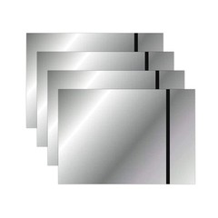 4PCS 12×8″ Laser Engraving Plastic Sheets Mirror Silver ABS Two-Color Sign Blank
