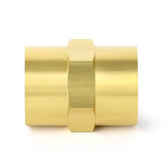 TAISHER 8PCS Brass Pipe Fitting, Coupling, 1/2-Inch Female 1/2″ NPT, Yellow