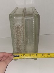 RETIRED GLASS BLOCK, Came Out Of USA Home, Lined, 7.75×7.75×3 7/8 In