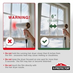 X-Protector Window Insulation for Winter – 42in x 62in (9 Pack), Transparent