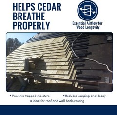 2-3/8″ CedarVent – Durable Vent Strip 2 3/8″ x 3/8″ x 36″ – 40pieces -120ft box