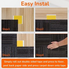 Jutborstp Carpet Tile Tape Double Sided 4 X 4 125 Tabs Per Pack Adhesive