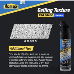 Homax 4575 Ceiling Texture Spray, White, Popcorn, Water, 14 Oz