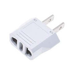 European to US Plug Adapter – Australia, China, Italy, 1 Pack | White, White