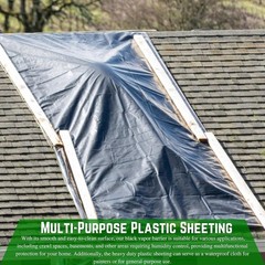 Heavy Duty 10 Mil Crawl Space Vapor Barrier Plastic Sheeting Moisture Cover New