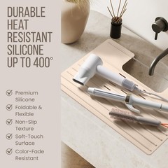 Maplefield Bathroom Sink Cover for Counter Space, Heat Resistant Large, Beige