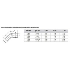 Viega 1″ FTG x Press 45-Degree Elbow in Copper – 77058