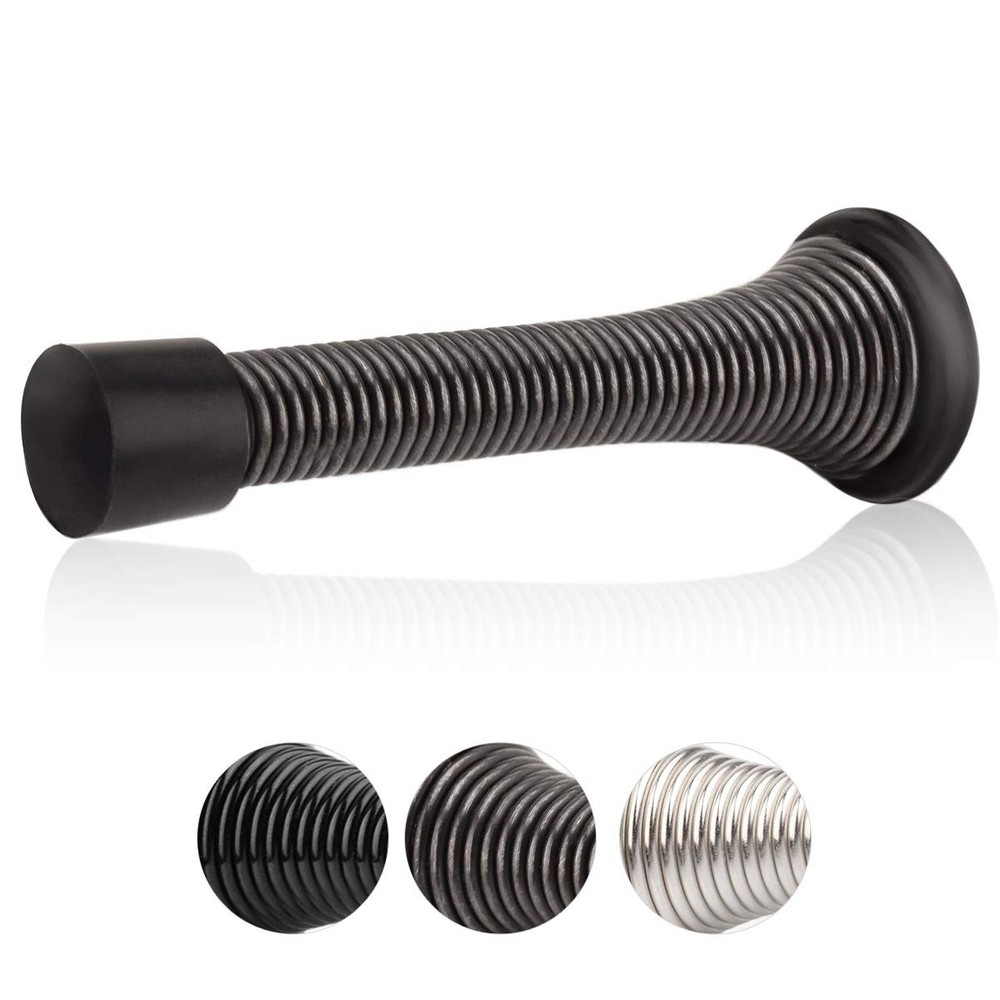 HOMOTEK 12 Pack Spring Door Stopper with Rubber 12 Pack, Oil Rubbed Bronze