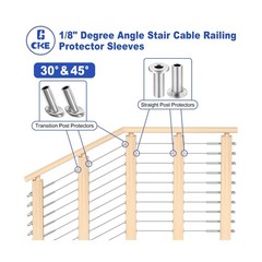 CKE 200 Pack T316 Stainless Steel Protector Sleeves for 1/8″ Wire Rope Cable …