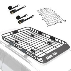 Roof Rack Basket, Upgraded 64″x 39″x 4″ Roof Rack Cargo Carrier with 3′ X 4′ …