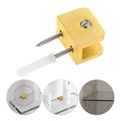 4Pc Glass Clamps Screw Brushed Gold 31.5x24x20.5mm for Glass Shelves Shower Room