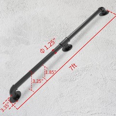 PNBO 7FT Industrial Wall Handrail, Staircase Railing 1.25″ Tube Diameter