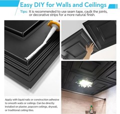 STICKGOO 2ft x 2ft Drop Ceiling Tile High-Grade PVC Coverings 12 Pack 48 Sq Ft