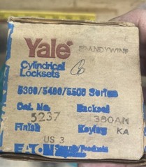 Open Yale UL Brandywine Button Knob Lock Brass 5237 2 3/4” Bs Finish Damage