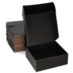 Small Shipping Boxes 9x9x3 Inch (25 Pack) – Sturdy Black Corrugated Cardboard…