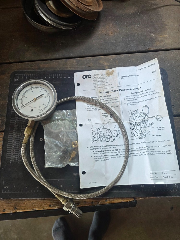 OTC 7215 OTC EXHAUST BACK PRESSURE GAUGE