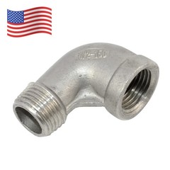 US STOCK 1/2″ inch NPT Female x Male 90 Elbow Threaded Pipe Fitting SS304