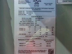 AMERICAN STANDARD Scratch & Dent Central Air Conditioner Commercial Condenser TT