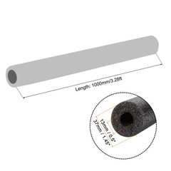 Foam Tube Sponge Protective Sleeve Black 13mm(0.5 Inch) ID, Pack of 4