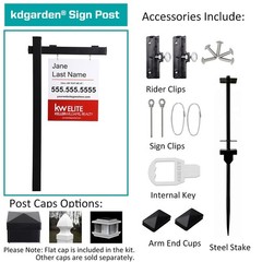 Vinyl PVC Black Real Estate Sign Post with Flat Cap 6ft. (4″x 4″x 72″) Realto…
