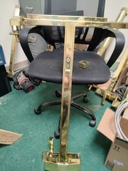 Monarch Falcon Panic Bar Bright Brass with Danish Lever Handles for 36 in Doors